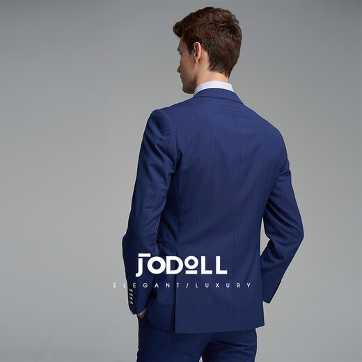 
JODOLL Jodon spring jacket men's suit business formal wear versatile blue wool vertical striped slim suit men royal blue 52 B