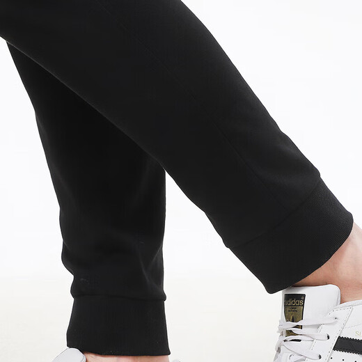 Adidas Männersportanzug Fitness lässig und modisch offene Kragenjacke lose Strickhosen H46101+GK9226/Schwarze Drei Streifen an der Seite der Jacke XL