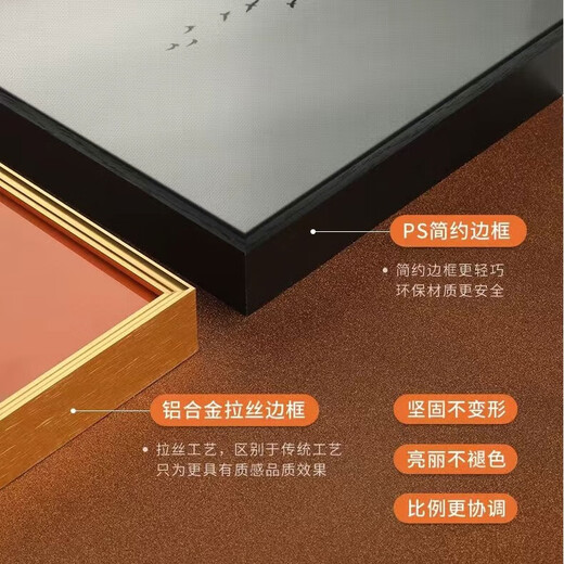 意识形态客厅装饰画现代简约沙发背景墙挂画三联画大气轻奢壁画高档晶瓷画 K11972 35*50/70*50/35*50 晶瓷镶钻+铝合金边框【黑框】