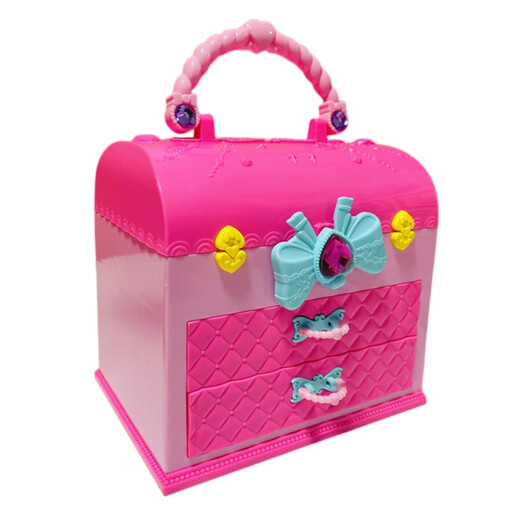 
One-word Pink rabbit Pink rabbit Children's house play toys makeup box set Girl simulated jewelry box 2 children 3 princess gift 37001 Pink rabbit makeup box set
