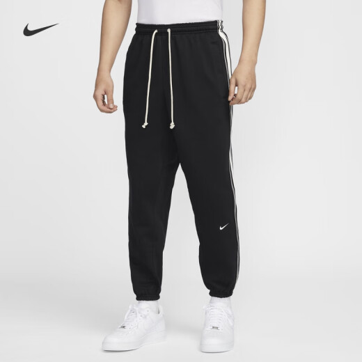 耐克（NIKE）官方THERMA-FIT男子加绒篮球长裤卫裤保暖HJ3884 010黑/淡象牙白 M