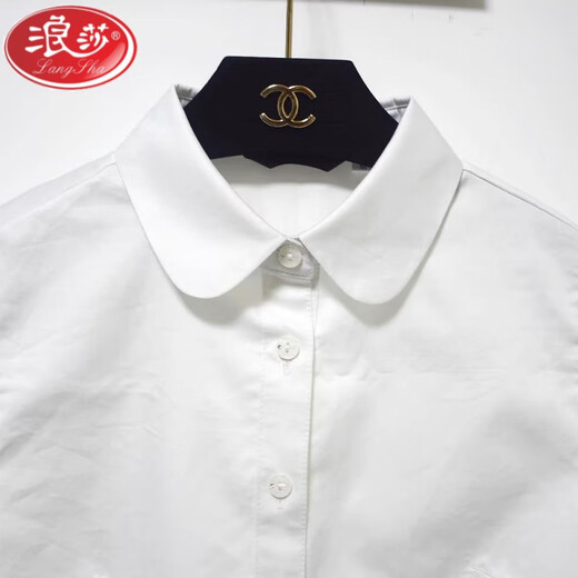 LangSha cotton white sleeveless bottoming white shirt women's autumn and winter French shirt layered with vest top vest shirt white-point-collar L (recommended 95-105Jin Jin equals about 0.5 kg)