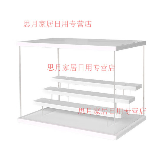 
Doll display box with light transparent display cabinet blind box storage dustproof acrylic box with ladder customization medium ceiling light with ladder two-layer 6623DT
