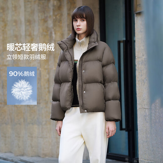 Les experts de Tambor recommandent la doudoune courte en duvet d'oie Maillard pour femme, petite veste chaude et épaisse TW236362 marron éléphant M (165)