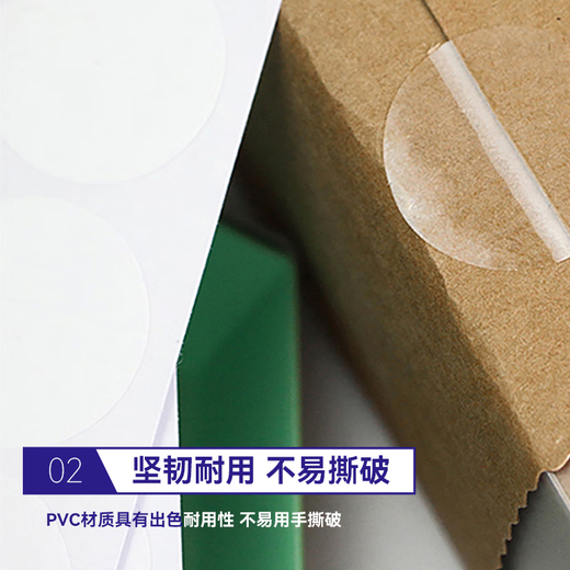 天章 （TANGO）新绿天章 圆形不干胶贴纸 圆点防水信封防拆包装贴纸外卖封箱贴 封口贴PVC透明19mm【共1050贴】