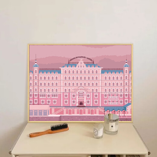 Budapest Hotel Digital Oil Painting Diy Filling Color Hand-painting Architectural Oil Painting Decorative Painting qx1592 30*40cm Thick solid wood inner frame Highlight pigment+