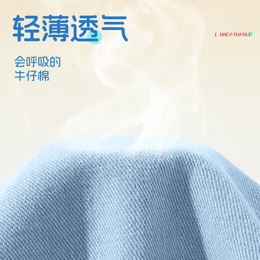 小猪班纳女童牛仔短裤2025新款儿童夏季时髦背带裤百搭中大童洋气夏装裤子 【背带裤+短袖】浅蓝+粉 110