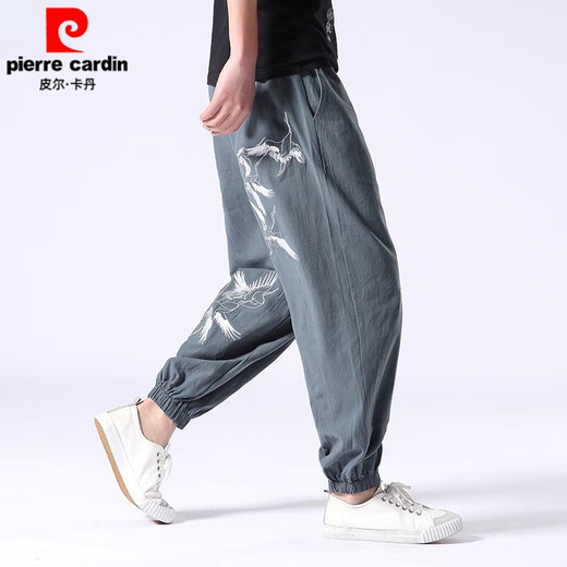 Pierre cardinage de style chinois pantalon cuit cadré pantalon rétro chinois pantalon harem brodé