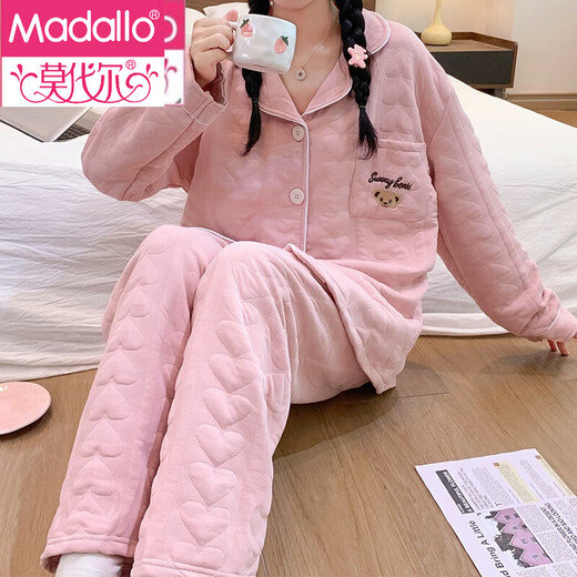Modal Direct Sales Pyjamas für Frauen im Herbst und Winter Neue Luft Baumwolle Mezzanine verdickte Heimkleidung für Winter -Strickjacke