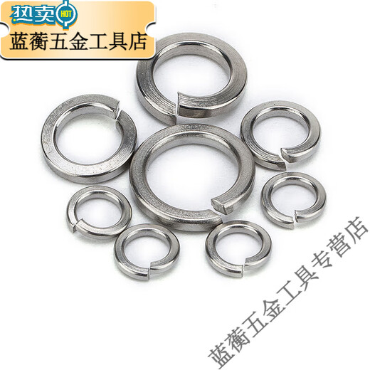 XMSJ304 stainless steel elastic washer national standard spring washer open meson screw flat washer M3M4M5M6M8 M3 50 pieces