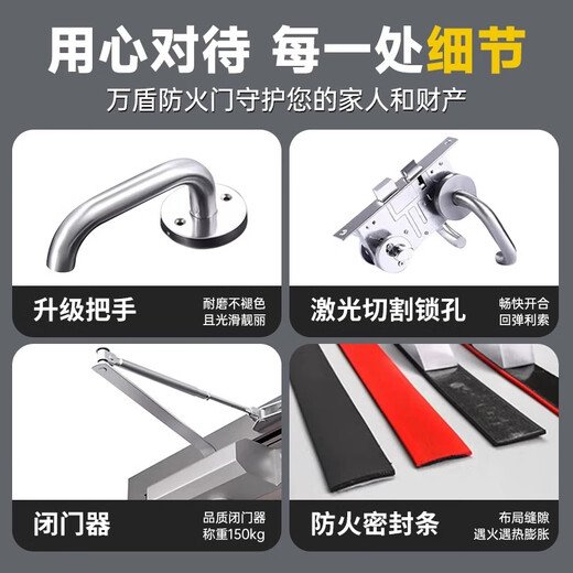 Brandtüren Brandschutztüren am selben Tag in Stock Fire Safety Doors Klasse A und Stahl der Klasse B Stahl Fluchttüren Distributionsraum Feuer Türen Mall Spot 880 Wide 2080 High (weiß/hellgrau)