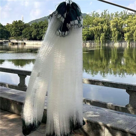 Kwai Yao wire mesh fishing net three-layer sinking net single-layer floating net hanging sub-fish net white striped crucian carp carp single-layer floating net 1 finger 6 meters 0.7 meters high