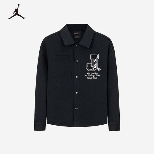 NIKE JORDAN Nike AJ children's shirt 2025 spring new comfortable terry children's long-sleeved shirt black 130/64(7)