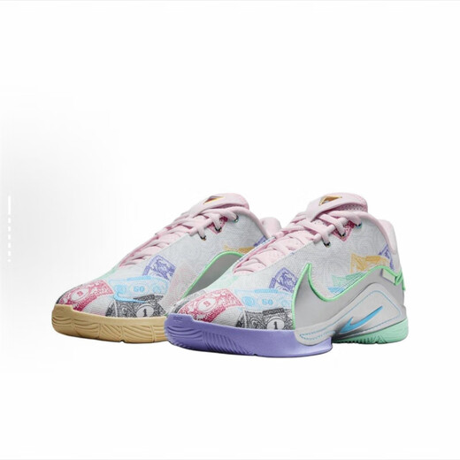 NIKE耐克LEBRON XXII BHM EP男子柔软舒适复古防滑耐磨低帮运动篮球鞋 FZ1098-100白绿粉蓝 40.5 (255mm)