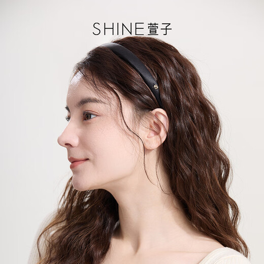 Xuanzi (SHINE) Elegant and Simple Silk Satin Hairband Temperament Thin Edge Hairpin Women's High-Quality Versatile Multi-Colored Hair Accessories Birthday Gift Black 1 Piece
