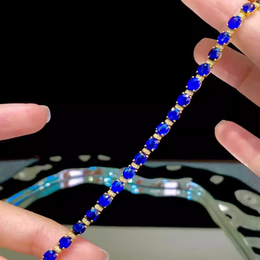 HEEKAIYI Royal Sapphire Bracelet Women's Diamond Bracelet Luxury Jewelry Chinese Valentine's Day Birthday Gift for Wife and Girlfriend Selected 11.8 Carats - Royal Sapphire Bracelet