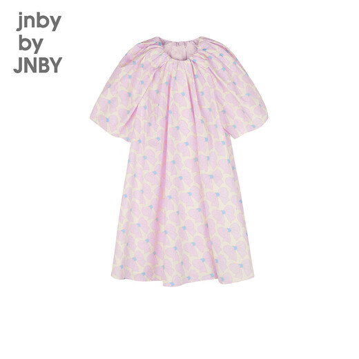 
jnby by JNBY Jiangnan cloth children's clothing spring and summer dress flower bud sleeve bow pattern cute breathable girl 1N3G12480 690 miscellaneous powder 150 cm