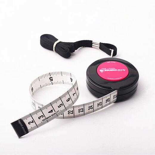 FANCYCHIC German quality tape measure, clothes measure, waist measure, tailor's ruler, sewing ruler 1.5 meters, soft leather tape measure for clothing, 2 meters, white pink heart, inches + centimeters