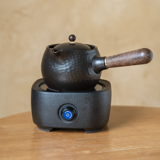 Nanji ceramic teapot electric ceramic stove household living room small tea stove pot tea old white tea Pu'er tea set hammer pattern side handle kettle 700ml + square electric ceramic stove 900w