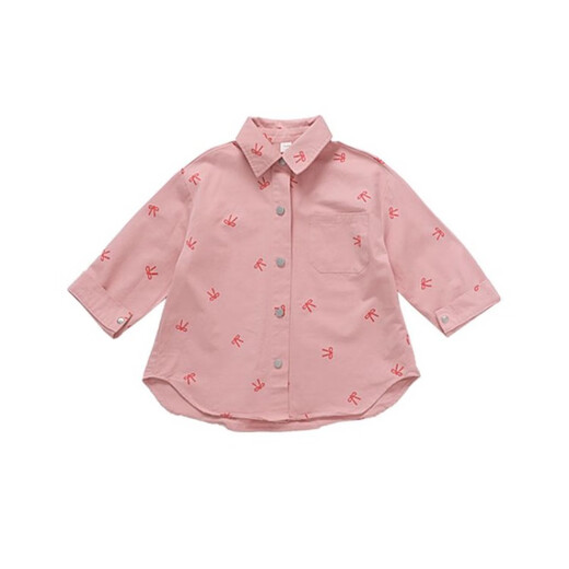 G.duck ropa para niños, camisas para niños, chaquetas para niñas, camisas con lazo de manga larga de puro algodón para primavera y otoño, ropa infantil moderna y versátil, rosa 130 (altura recomendada 120 cm 8-9 años) cm