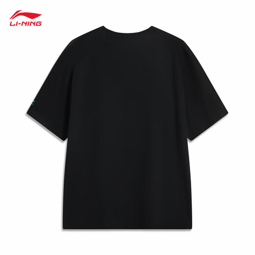 Li ning (li-ning) T-shirt à manches courtes pour hommes 25 nouveaux logo tendance et cool style urbain sportif polyvalent sportif ahsv683 noir-3 s