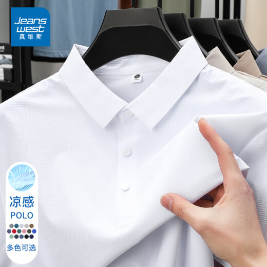 Jeanswest Wang Yibo befürwortet große Größe loser Ice Seide kurzärmelige Herren Sommerdünne Polo-Hemd Schnell trocknend schweißdichtes Sonnencreme Top BYBL-12357 BROWN 2XL