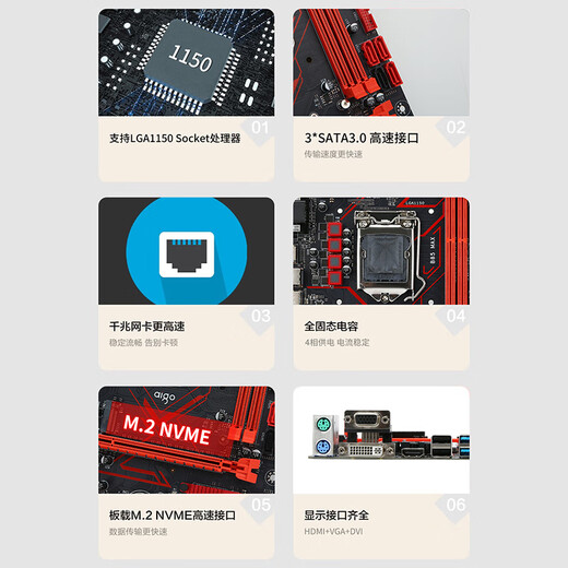 Patriot B85MAX nueva placa base roja compatible con memoria DDR3 de 1150 pines, actualización de computadora de escritorio de oficina, placa base B85 original nueva con tarjeta de red Gigabit M.2