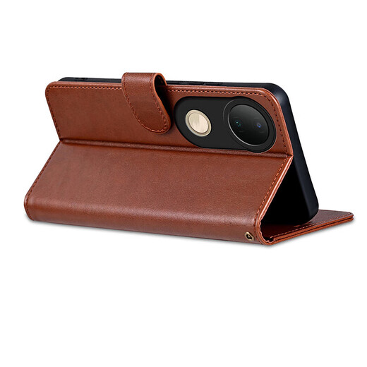 AZNS vivo S20 5G mobile phone case flip-fitting leather case protection anti-fall V2429A front and rear full cover soft case side-turning card wallet-style retro business men and women new style brown model vivo S20 5G
