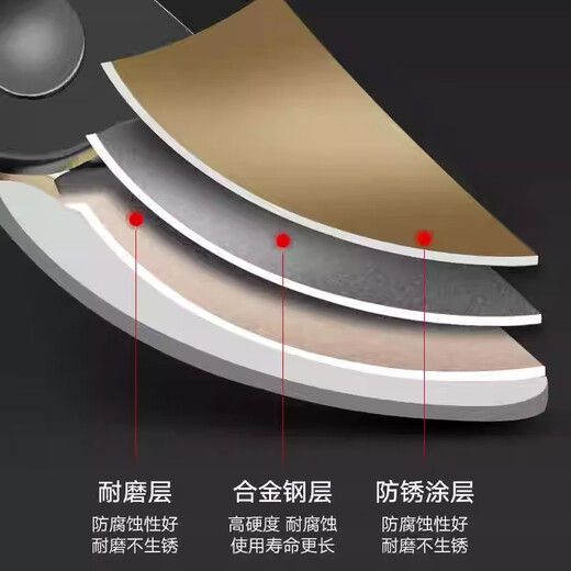 German Seiko special scissors for cutting branches, pruning scissors, thick branch fruit tree pruning scissors, household gardening scissors, labor-saving, black King Kong 6th generation SK5 steel rubber handle