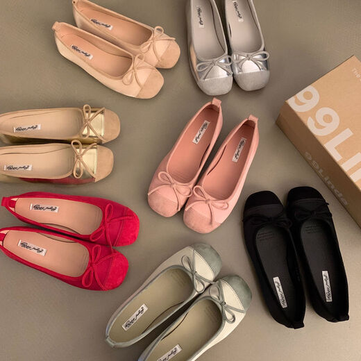 Retro evening breeze gentle red new Chinese single shoes fairy shoes spring and summer French ballet shoes flat grandma shoes red 38 38