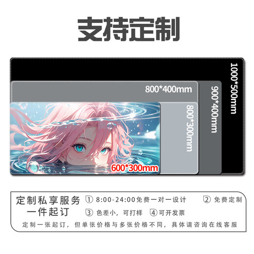 
Fun Extreme Mouse Pad Large E-Sports Game Computer Keyboard Pad Durable Men and Women Personalized Two-Dimension Animation Office Desk Pad versatile Cool High-Precision Writing Computer Keyboard Pad 14128 Dark Night 80 cm x 30 cm x 4 mm