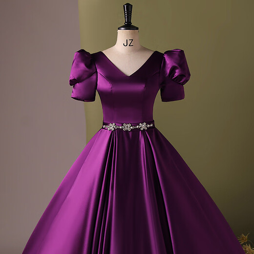 Yimimei solo tutu skirt Bel Canto Art Exam Dress 2025 Host Music Performance Costume Student Piano Cantata Evening Purple 3XL