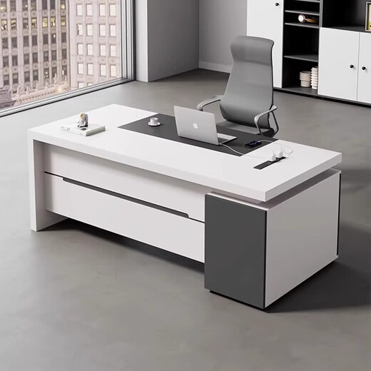 Yusong supervisor desk single boss desk white modern minimalist office manager desk and chair combination office home 1.6m*0.8m boss desk