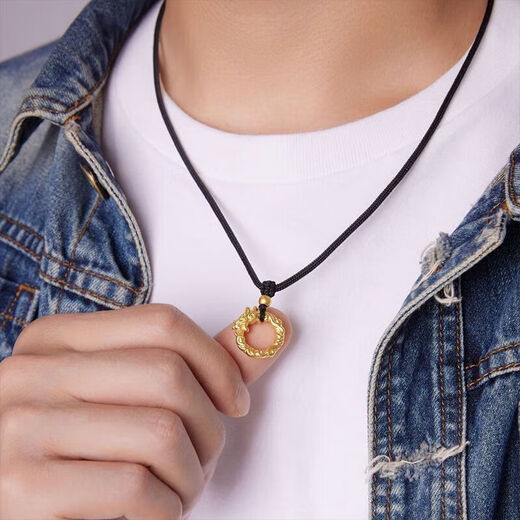 Golden Gogh 999 Bag Silber Drache Zodiac Pendant Männer und Frauen Friedensschnallen Das Jahr der Zodiac Halskette Goldbeutel Silber + Geburtsjahr Drachen Frieden schnallen das schwarze Seil + Superwert 2,3 g [13899 Hongkong Dollar) versichert 998 Stunden versichert 998 Stunden