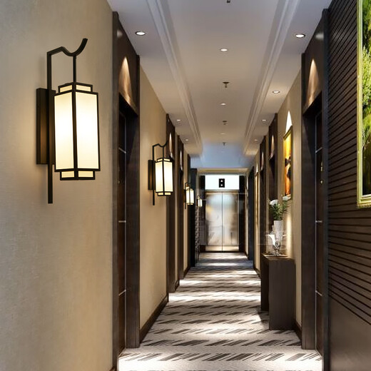 CLCEY Nuevo sonido de estilo chino y control de luz Cuerpo humano Luz de la pared Control de voz inteligente Sala de estar Sala de estar Bedero Lámpara LED de pasillo 6636-Voice Modelo
