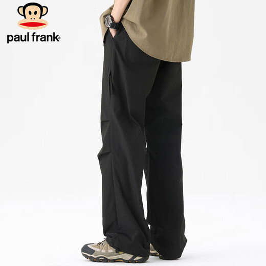 Paul Frank Overalls Men's Paratrooper Pants Summer Casual Pants Men's Loose Pants Men's Outdoor Hiking Pants Black XL