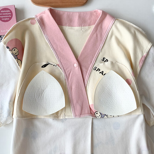 短袖孕妇睡衣裙夏季待产裙带胸垫宽松大码产检服怀孕期外穿家居服 ISY-16813#短袖裙带胸垫 L码 (推荐体重90-120斤左右)