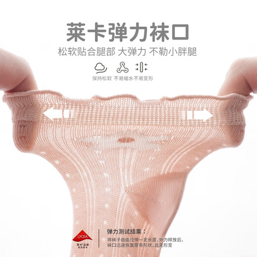 Nanlu baby girl lace mid-tube socks in summer mesh baby loose boneless socks 0-1 year old children's thin socks (9734 ice silk mesh) 3 pairs 3-5 years old (L)