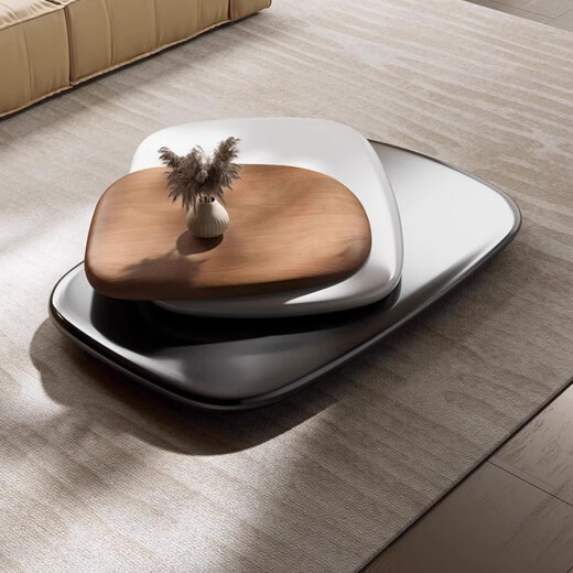 
Yalinshu AIRENYI special-shaped tea table living room Italian minimalist rotatable combination modern living room home designer creative floor-standing tea table 14070cm special-shaped rotating tea table