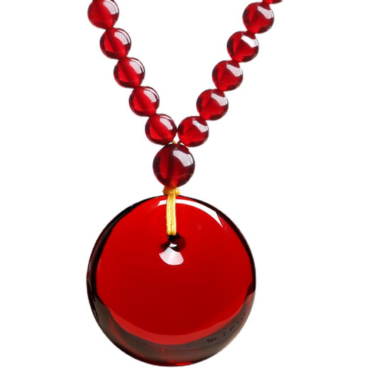 Shuque natural blood amber water droplet pendant bead chain for men and women Ping An Wu Shi brand necklace raw stone amber lanyard sweater chain Blood amber Wu Shi brand lanyard style