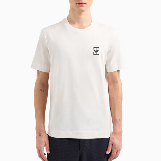 ARMANI/阿玛尼 EA 鹰标男士丝光棉简约短袖圆领T恤 EM001068 AF12926 卡其 U1098 M