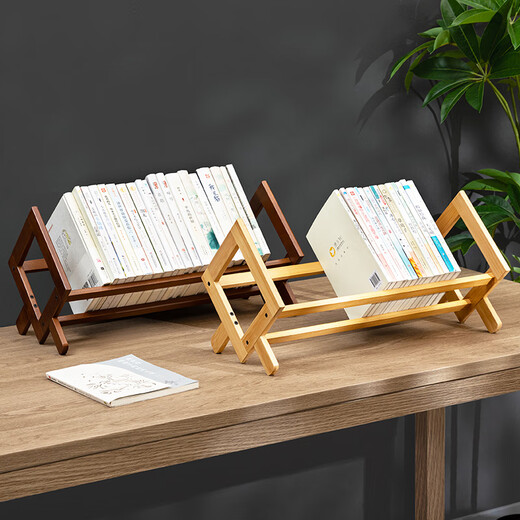 Old bamboo craftsman desktop small bookshelf simple table storage rack simple book cabinet student storage storage bookend brown 52 long