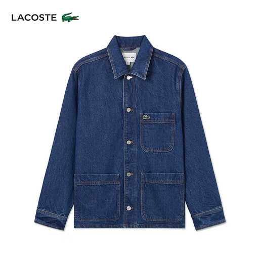 LACOSTE【王一博同款】法国鳄鱼男装25春夏棉质翻领牛仔衬衫外套|CH2601 MK9/牛仔蓝色 M 41
