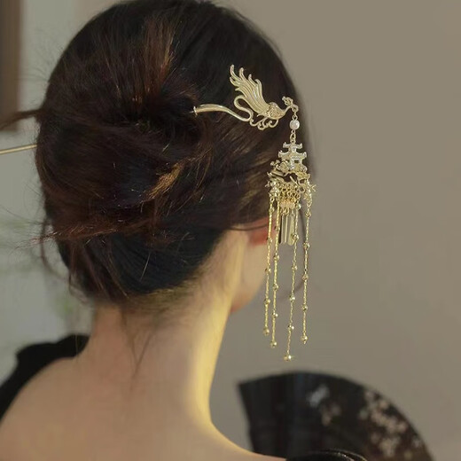 Indian rice (ENRMIIV) Chinese style Phoenix tassel hairpin high-end hairpin women's ancient style cheongsam Hanfu horse skirt hairpin headdress Palace Phoenix