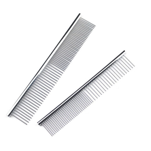Pet comb, beauty comb, stainless steel straight comb, dog and cat hair removal, styling steel comb supplies, small size