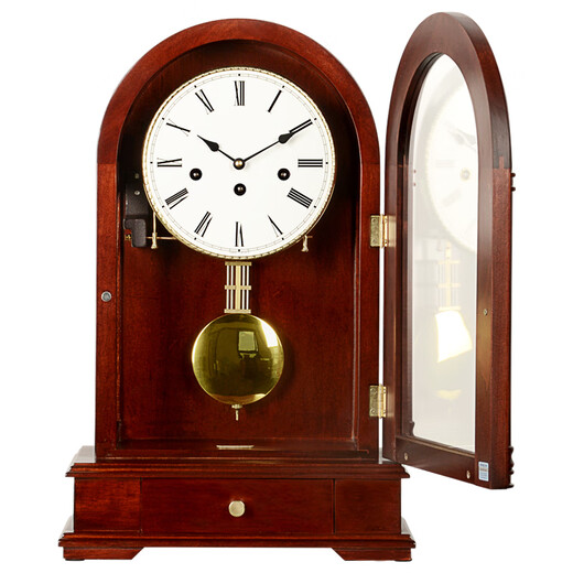 Hanshi (Hense) creative retro mechanical clock clock imported from Germany movement solid wood clock table clock ornaments alarm clock HD50 basswood German five-tone (Rome)