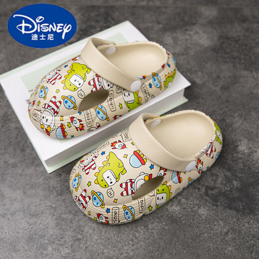 迪士尼（DISNEY）儿童洞洞鞋2025夏季新款男童凉鞋防滑小童男孩包头沙滩鞋宝宝软底 小熊 24