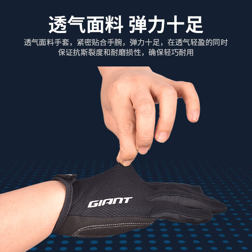 Giant Cycling Gloves for Bicycles and Motorcycles Spring, Summer, Summer and Autumn Touch Screen Full Finger Short Finger Men's and Women's Gloves Basic Long Finger Gloves Black M