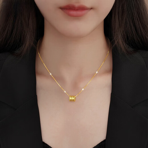 Henglijia Xiaoman waist and foot gold pendant transfer beads 999 gold covered silver clavicle necklace as a Valentine's Day gift for girlfriend Xiaoman waist pendant