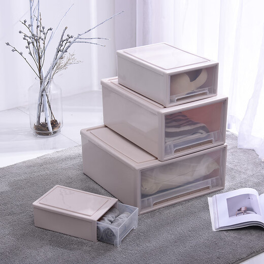 Caja de almacenamiento de ropa Cajón de almacenamiento de plástico Cajón de almacenamiento transparente Gabinete de almacenamiento de almacenamiento Caja de almacenamiento de ropa Caja de ropa Arroz Gris Transparente C3523 (profundo 45 ancho 35 Altura 23)